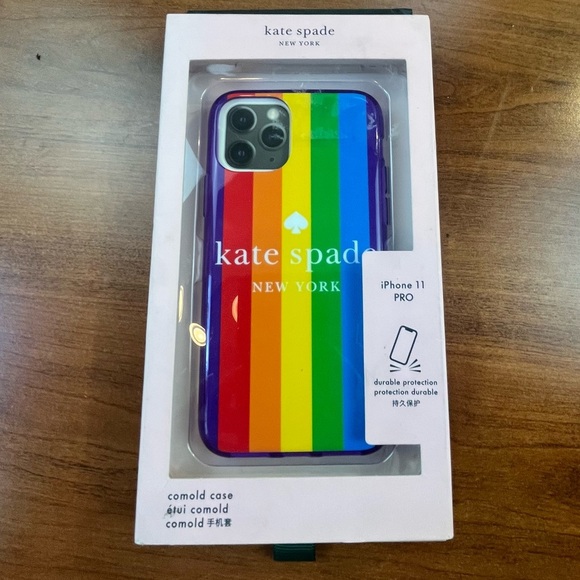 Kate Spade New York iPhone 11 Pro Max Case Rainbow Logo Pride NIB - Picture 2 of 8